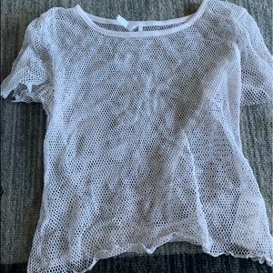 white mesh urban crop top